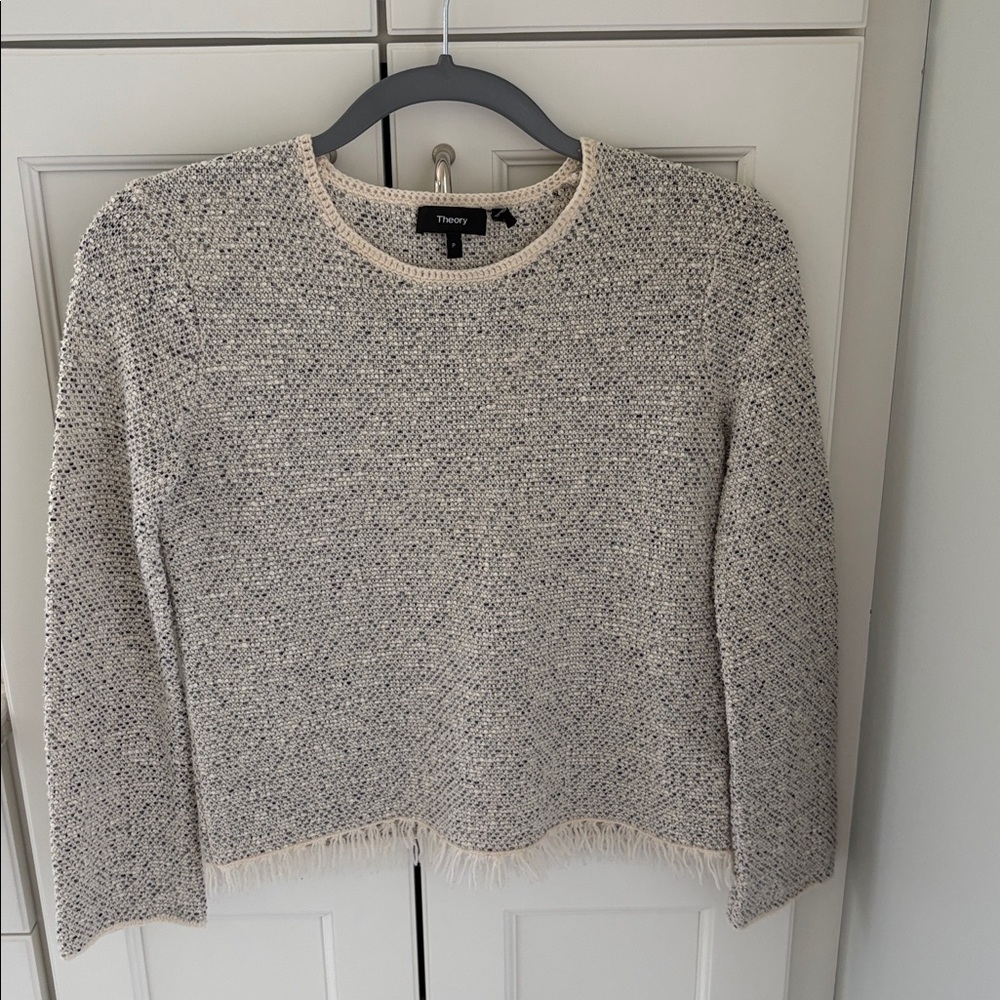 Theory "Vendla" tweed Sweater sz Petite